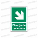 semn directie de evacuare jos dreapta