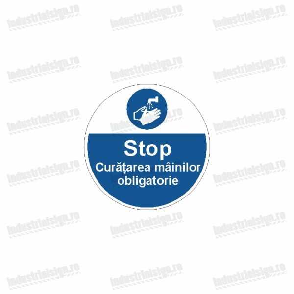 semn stop curatarea mainilor obligatorie